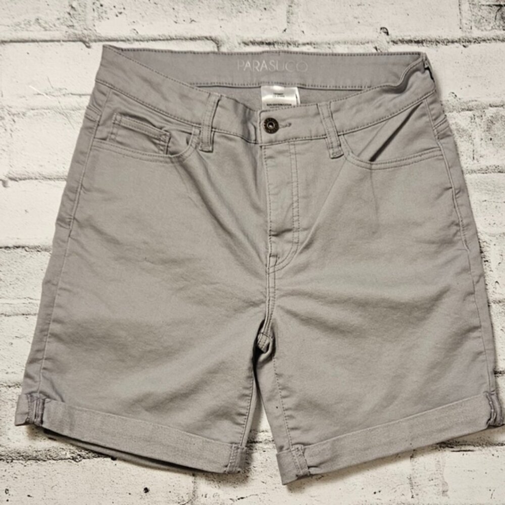 Parasuco Womens Gray Bermuda Shorts Size 10 Stretch Casual Summer